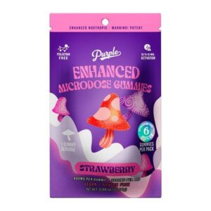 Purple Mushroom Enhanced Microdose Gummies | Strawberry